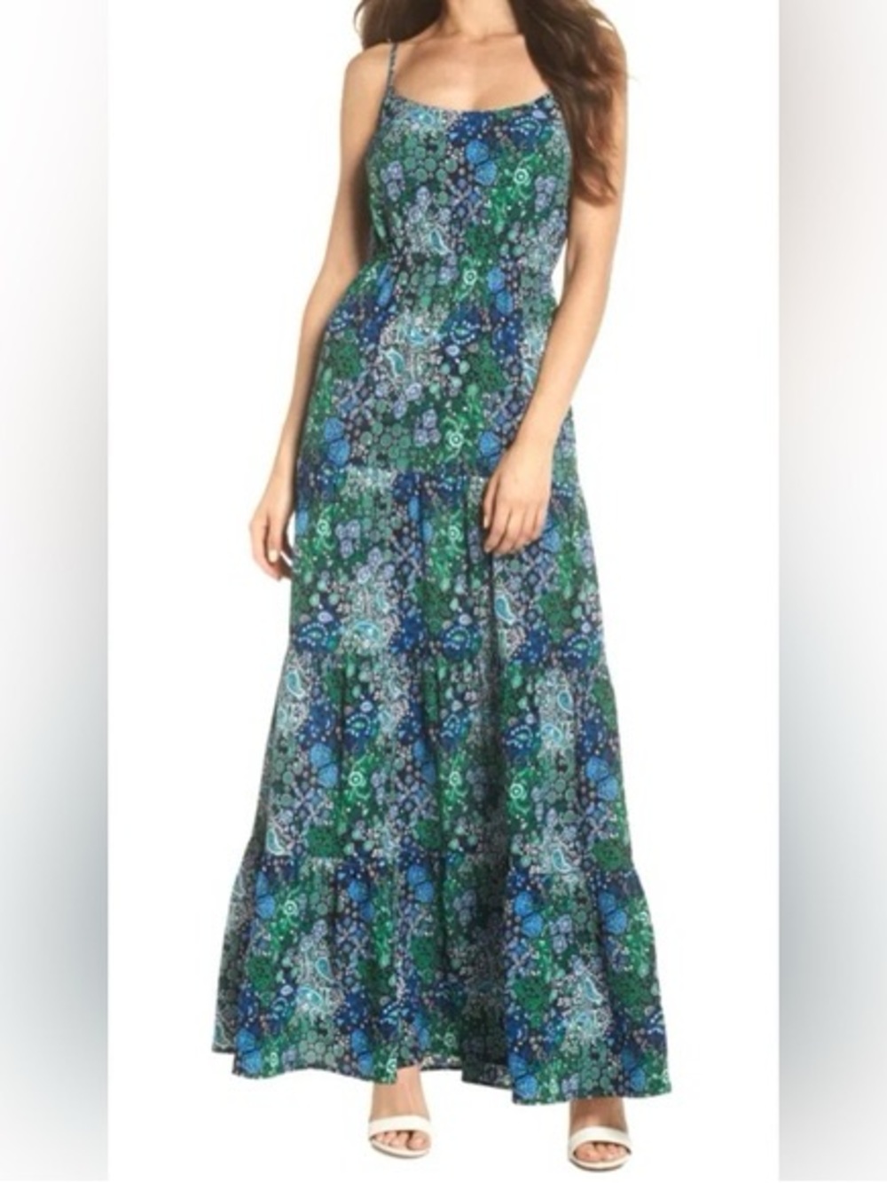 MICHAEL Michael Kors Paisley Print Tiered Maxi Dress